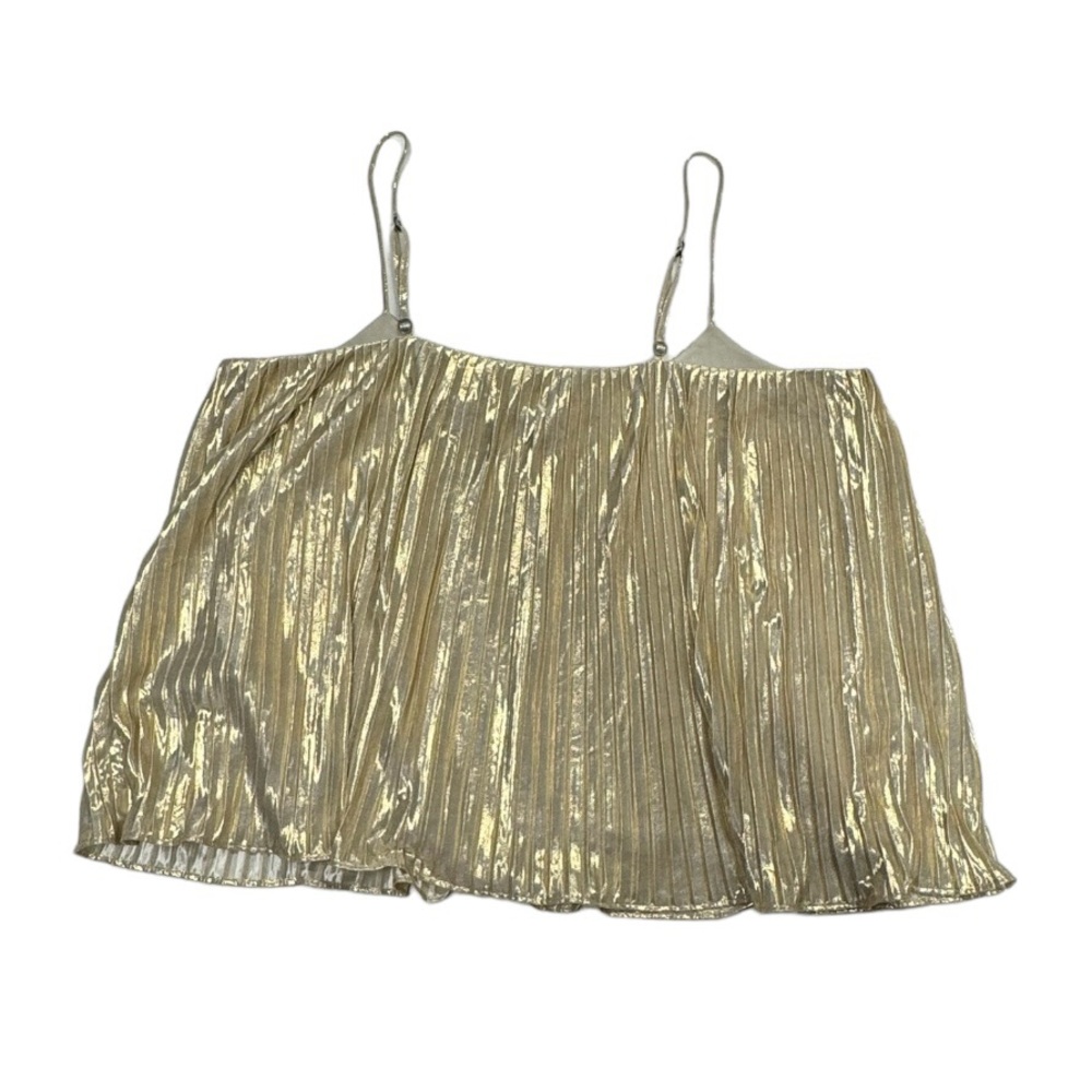 Abercrombie & Fitch size medium gold colored tank top blouse w adjustable straps - Picture 2 of 9